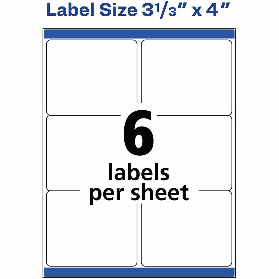 Avery&reg; Shipping Labels, 3-1/3" x 4" , White, 600ct (5164)