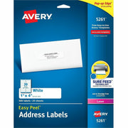 Avery&reg; Easy Peel Address Labels, 1" x 4" , 500 White Labels (5261)
