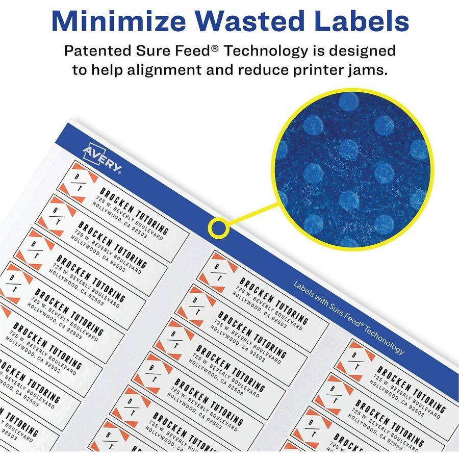 Avery&reg; Easy Peel Return Address Labels, 1/2"x1-3/4" , 800 Labels (18167)