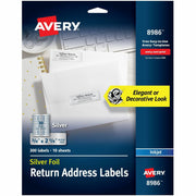 3/4" Width x 2 1/4" Length - Permanent Adhesive - Rectangle - Inkjet - Silver - Paper - 30 / Sheet - 10 Total Sheets - 300 Total Label(s) - 300 / Pack