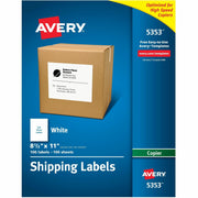 8 1/2" Width x 11" Length - Permanent Adhesive - Rectangle - Matte - White - Paper - Permanent Adhesive, Stick & Stay, Customizable - 1 / Sheet - 100 Total Sheets - 100 Total Label(s) - 100 / Box