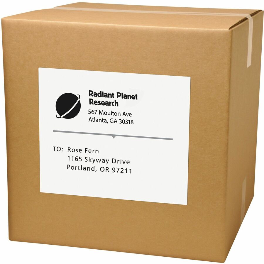 8 1/2" Width x 11" Length - Permanent Adhesive - Rectangle - Matte - White - Paper - Permanent Adhesive, Stick & Stay, Customizable - 1 / Sheet - 100 Total Sheets - 100 Total Label(s) - 100 / Box
