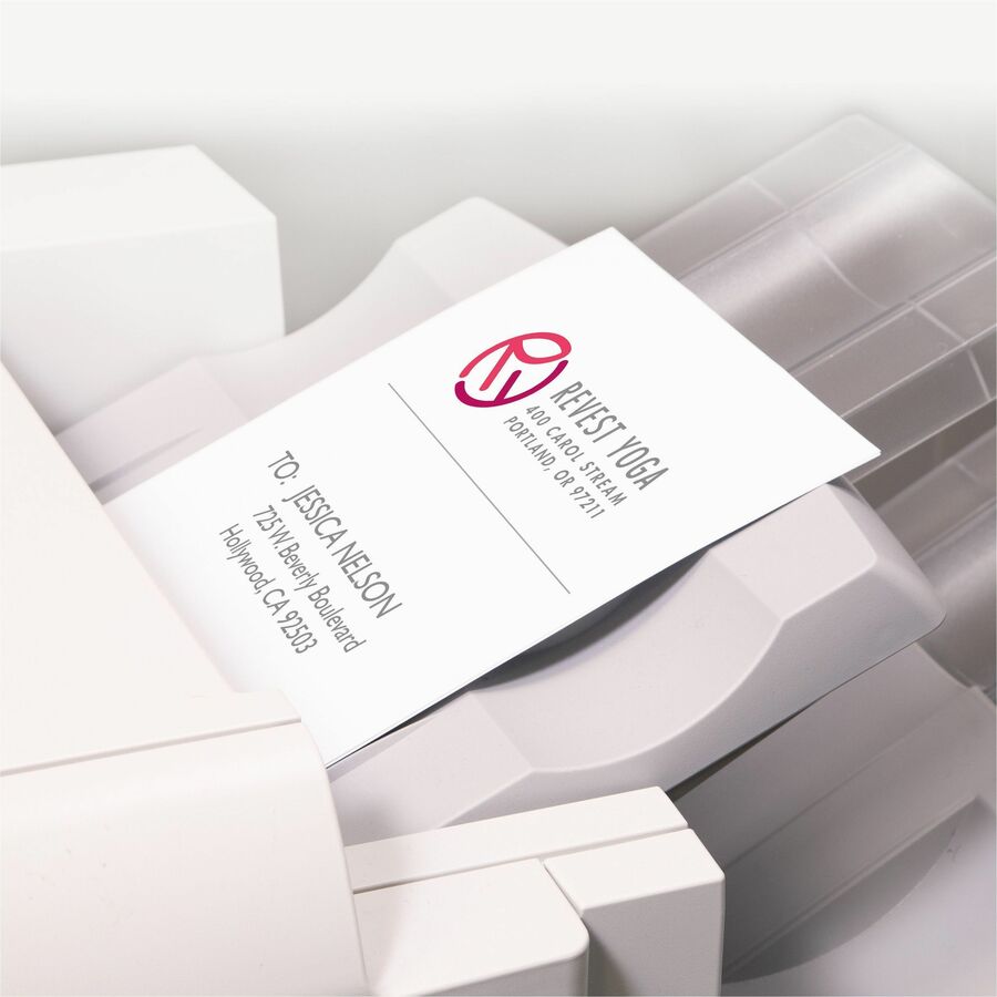 8 1/2" Width x 11" Length - Permanent Adhesive - Rectangle - Matte - White - Paper - Permanent Adhesive, Stick & Stay, Customizable - 1 / Sheet - 100 Total Sheets - 100 Total Label(s) - 100 / Box