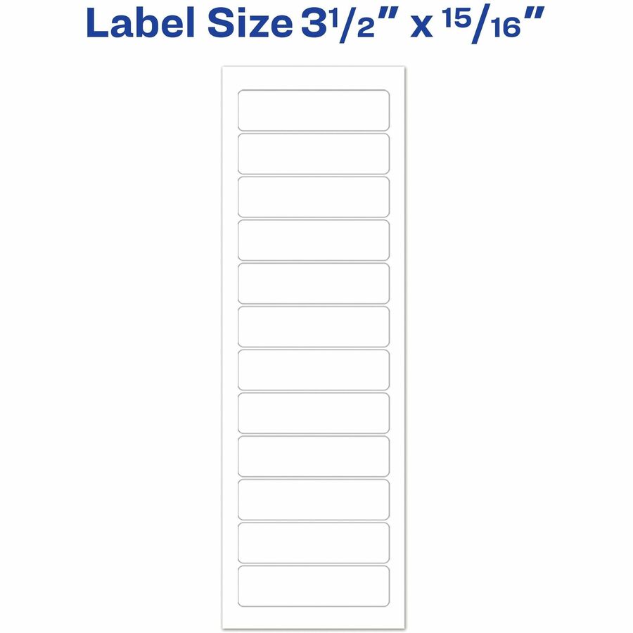 3 1/2" Length - Permanent Adhesive - Rectangle - Dot Matrix - White - Permanent Adhesive, Stick & Stay, Customizable, Curl Resistant, PVC-free, Chlorine-free - 1 / Sheet - 5000 Total Label(s) - 5000 / Box