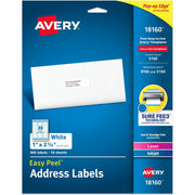1" Width x 2 5/8" Length - Permanent Adhesive - Rectangle - Inkjet, Laser - Matte White - Matte - Paper - Permanent Adhesive, Peel & Stick, Smudge-free, Stick & Stay, Jam Resistant - 30 / Sheet - 30 Total Sheets - 300 Total Label(s) - 300 / Pack