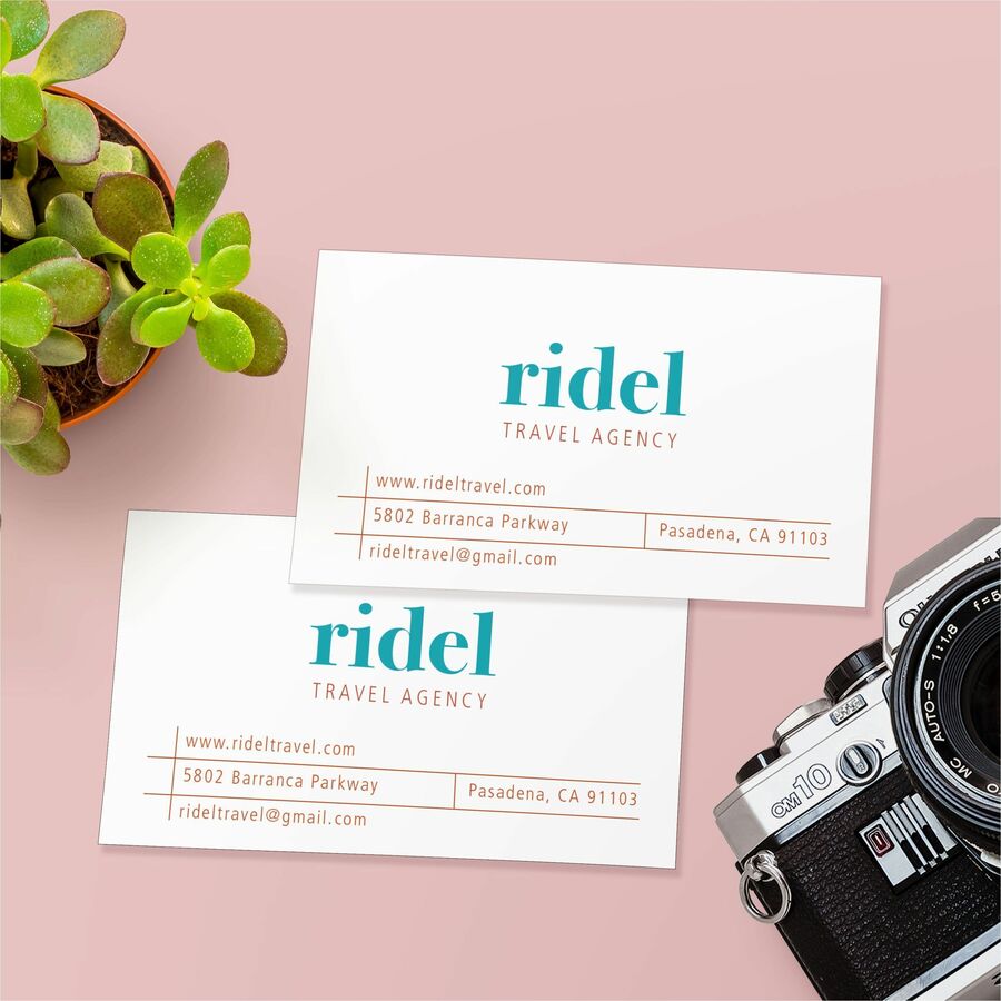 97 Brightness - A4 - 8 1/2" x 11" - 80 lb Basis Weight - 216 g/m² Grammage - Matte - Heavyweight, Perforated, Smooth Edge, Recyclable, Anti-jam, Tear-off Card, Double-sided, Smudge-free - White - 25 Sheets - 250 / Pack