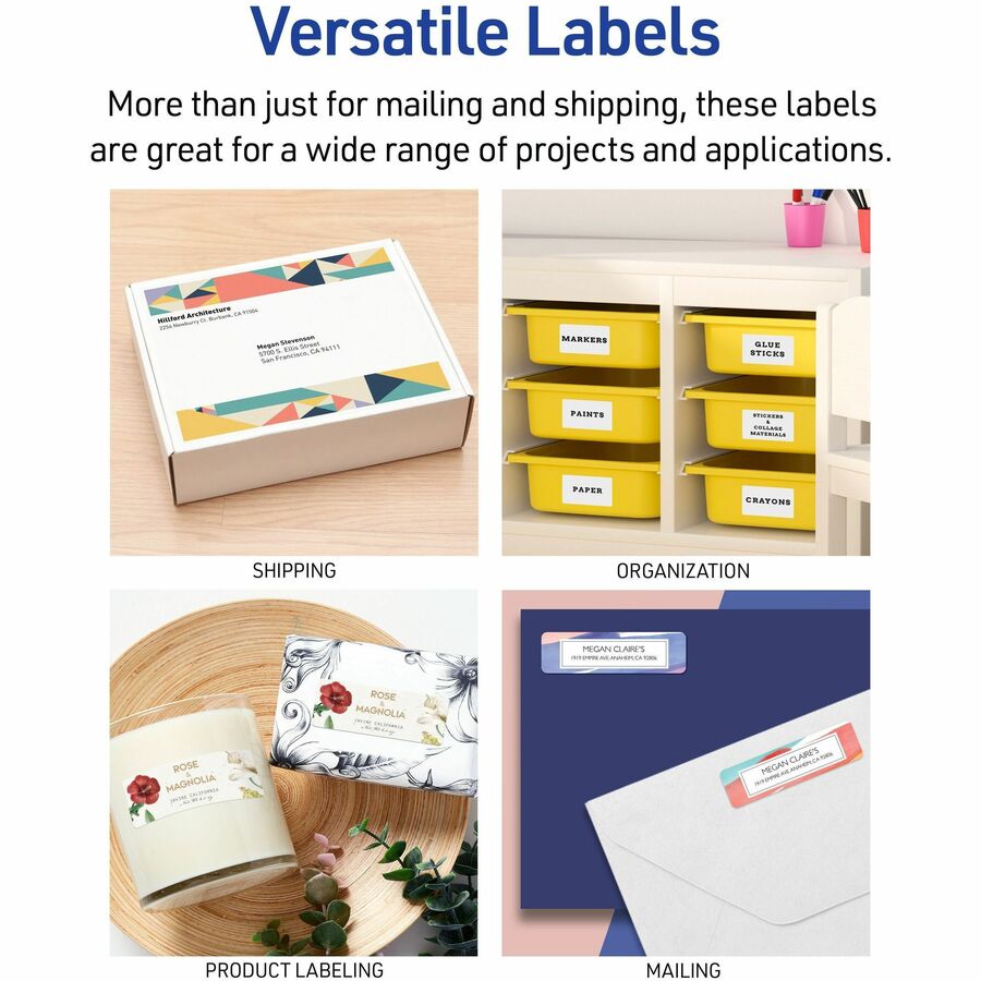 Avery Shipping Labels, Sure Feed, 2" x 4", White, Permanent Adhesive, Inkjet, 250 Labels per Pack
