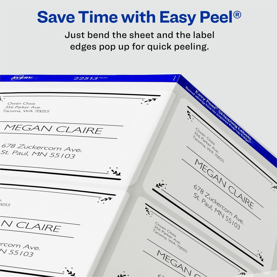 2" Width x 4" Length - Permanent Adhesive - Rectangle - Laser - Clear - Film - Permanent Adhesive, Jam Resistant, Easy Peel, Pop Up Edge, Chlorine-free, PVC-free - 10 / Sheet - 50 Total Sheets - 500 Total Label(s) - 500 / Box
