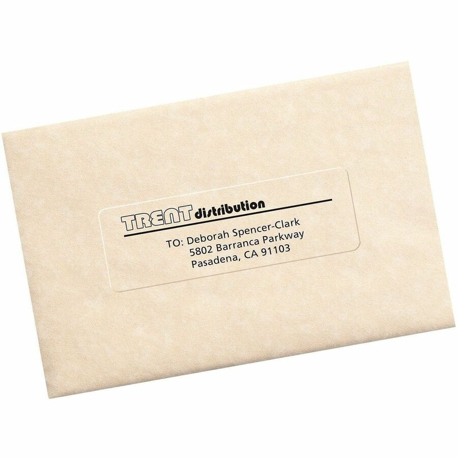 Avery Easy Peel Clear Return Address Labels, 1 21/64" x 4", Rectangle, Permanent Adhesive, Laser Compatible, Matte Film, 14 Labels/Sheet, 50 Sheets, 700 Labels/Box