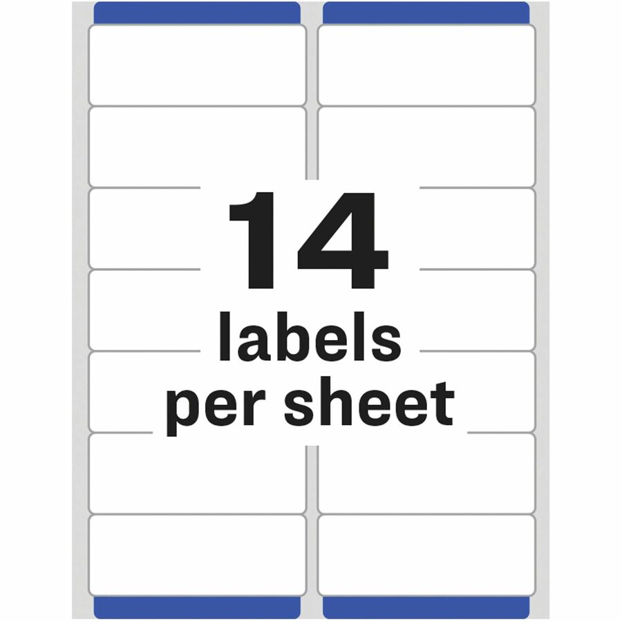 Avery Easy Peel Clear Return Address Labels, 1 21/64" x 4", Rectangle, Permanent Adhesive, Laser Compatible, Matte Film, 14 Labels/Sheet, 50 Sheets, 700 Labels/Box