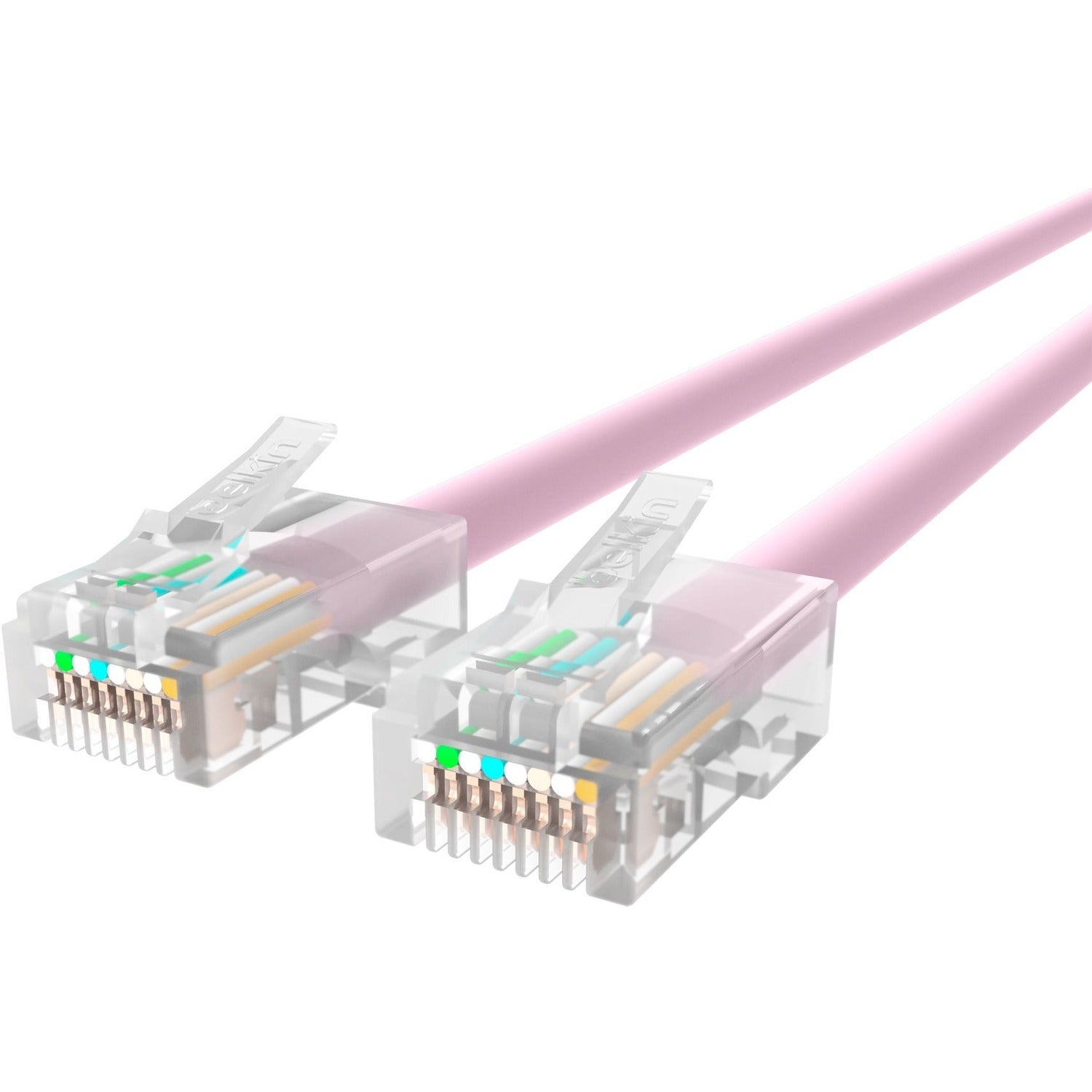 Belkin RJ45 Category 5e Patch Cable - 7 ft Category 5e Network Cable - First End: 1 x RJ-45 Network - Male - Second End: 1 x RJ-45 Network - Male - Patch Cable - Pink - 1 Each