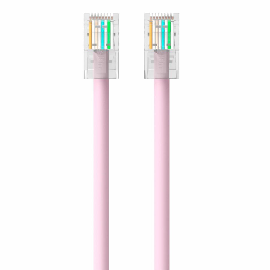 Belkin RJ45 Category 5e Patch Cable - 7 ft Category 5e Network Cable - First End: 1 x RJ-45 Network - Male - Second End: 1 x RJ-45 Network - Male - Patch Cable - Pink - 1 Each