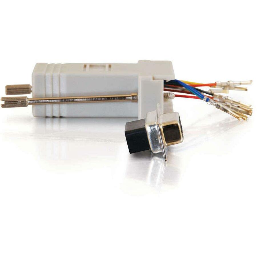 C2G Modular Adapter - 1 x RJ-45 Female - 1 x 9-pin DB-9 Female - Gray - 1 Each