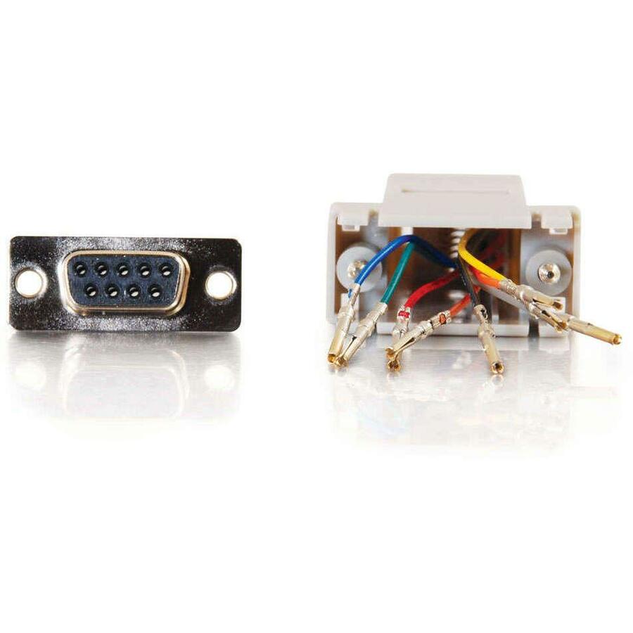 C2G Modular Adapter - 1 x RJ-45 Female - 1 x 9-pin DB-9 Female - Gray - 1 Each