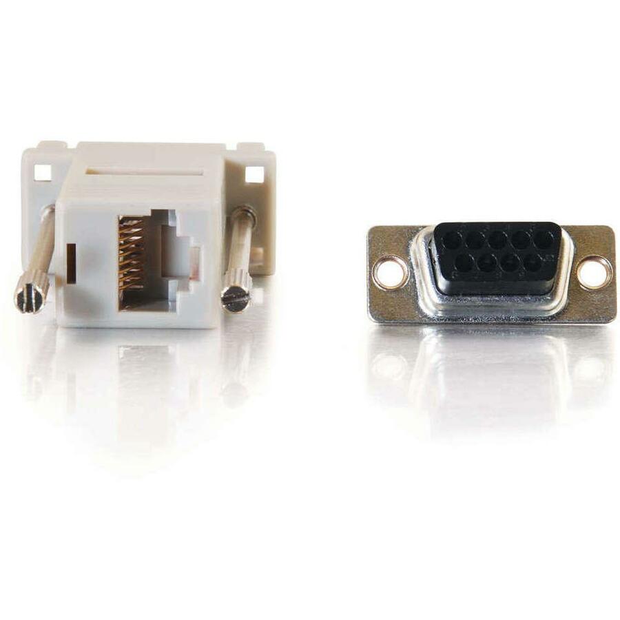 C2G Modular Adapter - 1 x RJ-45 Female - 1 x 9-pin DB-9 Female - Gray - 1 Each
