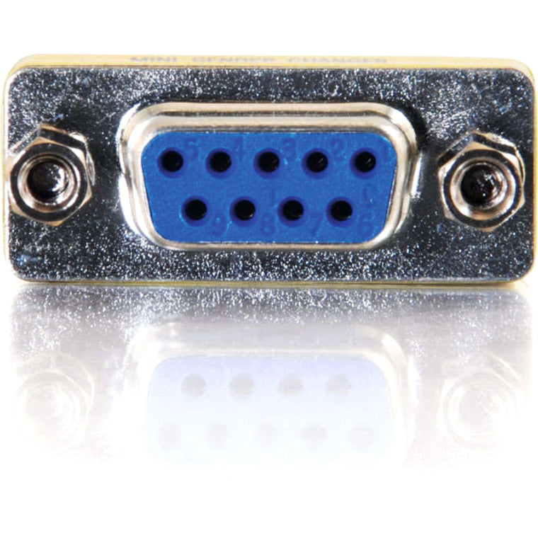 C2G DB-9 Mini Gender Changer - 1 x 9-pin DB-9 Serial Female - 1 x 9-pin DB-9 Serial Female - Silver, Yellow - 1 Each