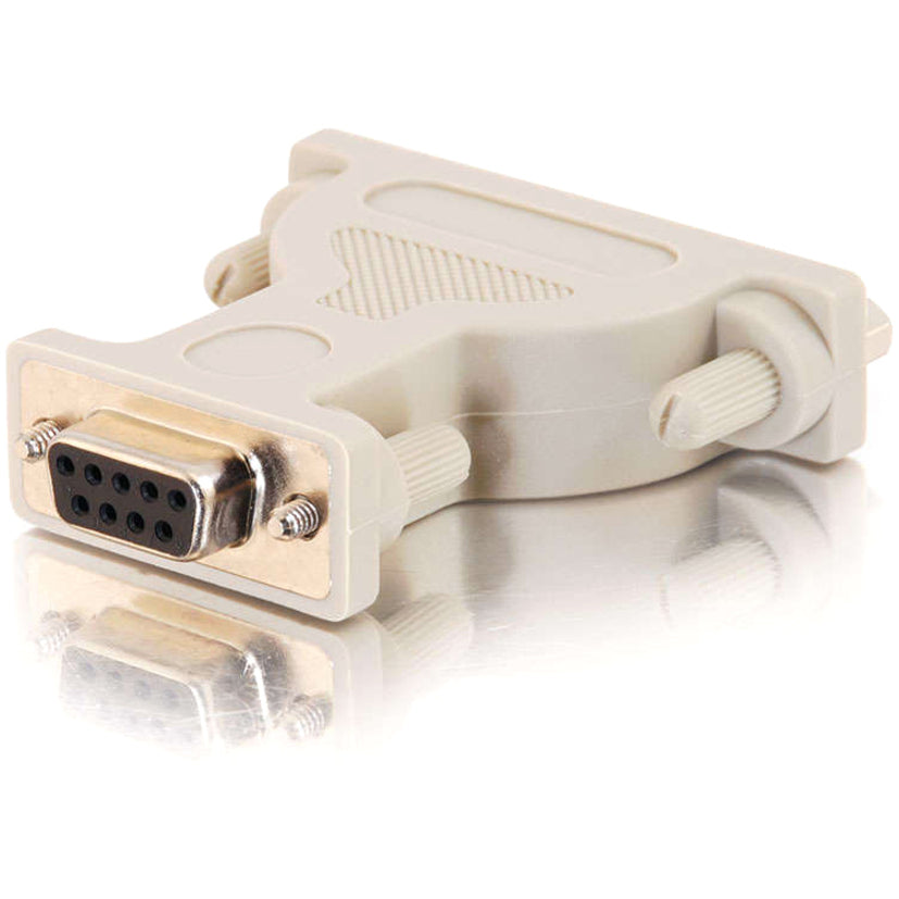 C2G Serial Adapter - 1 x 9-pin DB-9 Serial Female - 1 x 25-pin DB-25 Serial Male - Beige - 1 Each