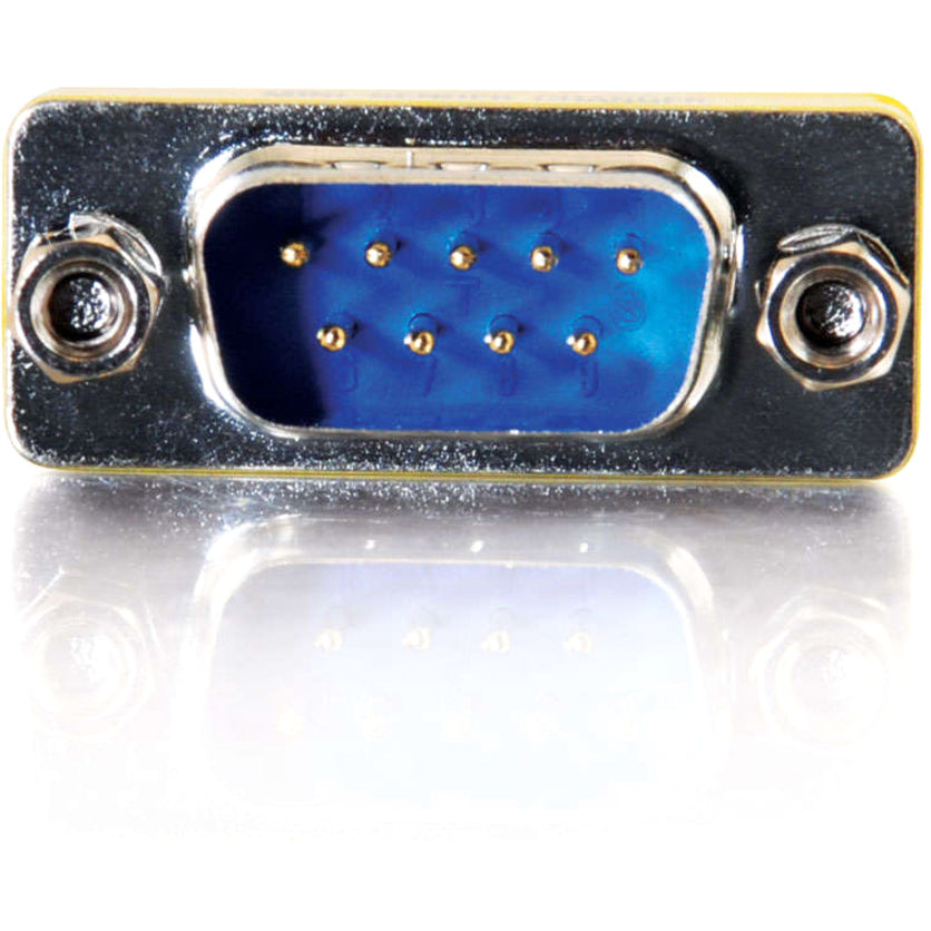 C2G DB-9 Mini Gender Changer - 1 x 9-pin DB-9 Serial Male - 1 x 9-pin DB-9 Serial Male - Silver, Yellow - 1 Each