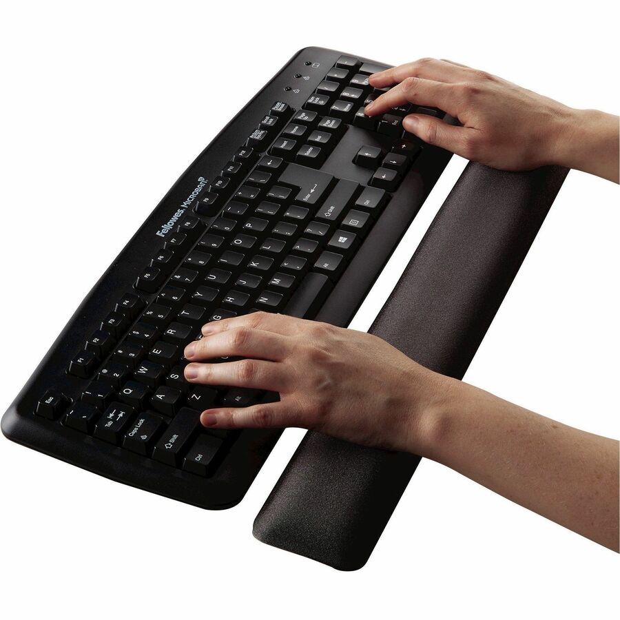 Fellowes Gel Wrist Rest - 0.63" Height x 18.50" Width x 2.75" Depth - Graphite - Gel - Wear Resistant, Tear Resistant, Skid Proof - 1 Each