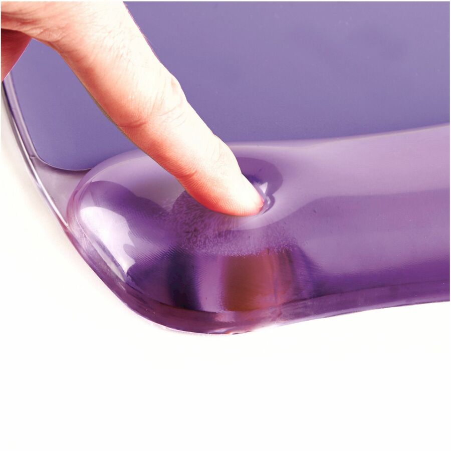 Fellowes Crystals Gel Mousepad/Wrist Rest - 0.75" Height x 7.88" Width x 9.19" Depth - Purple - Rubber, Gel - Stain Resistant, Skid Proof - 1 Each