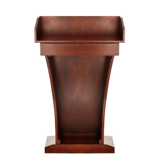 Wood Stand-Up Podium Lectern with Drawer, Cherry Wood Grain