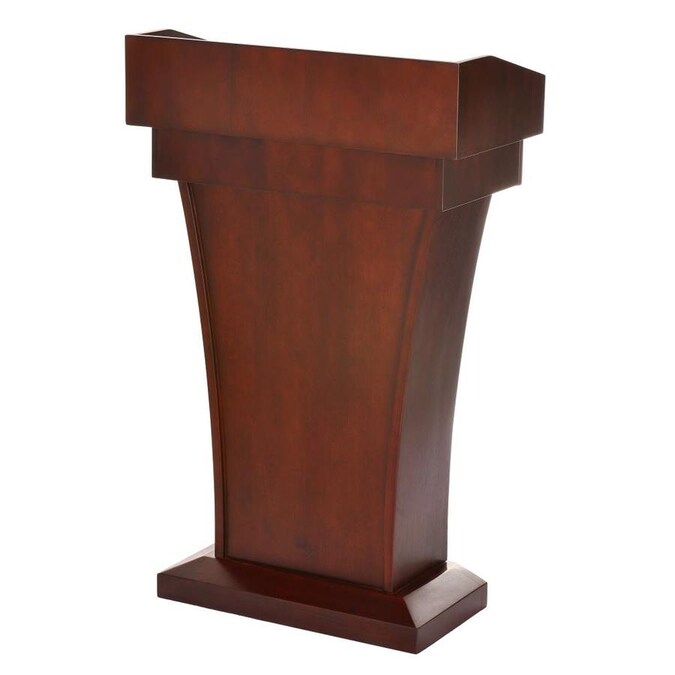 Wood Stand-Up Podium Lectern with Drawer, Cherry Wood Grain