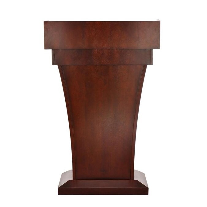 Wood Stand-Up Podium Lectern with Drawer, Cherry Wood Grain