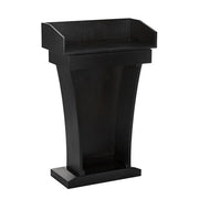 Black Wood Stand-Up Podium Lectern with Drawer and Storage Area with Black Cover