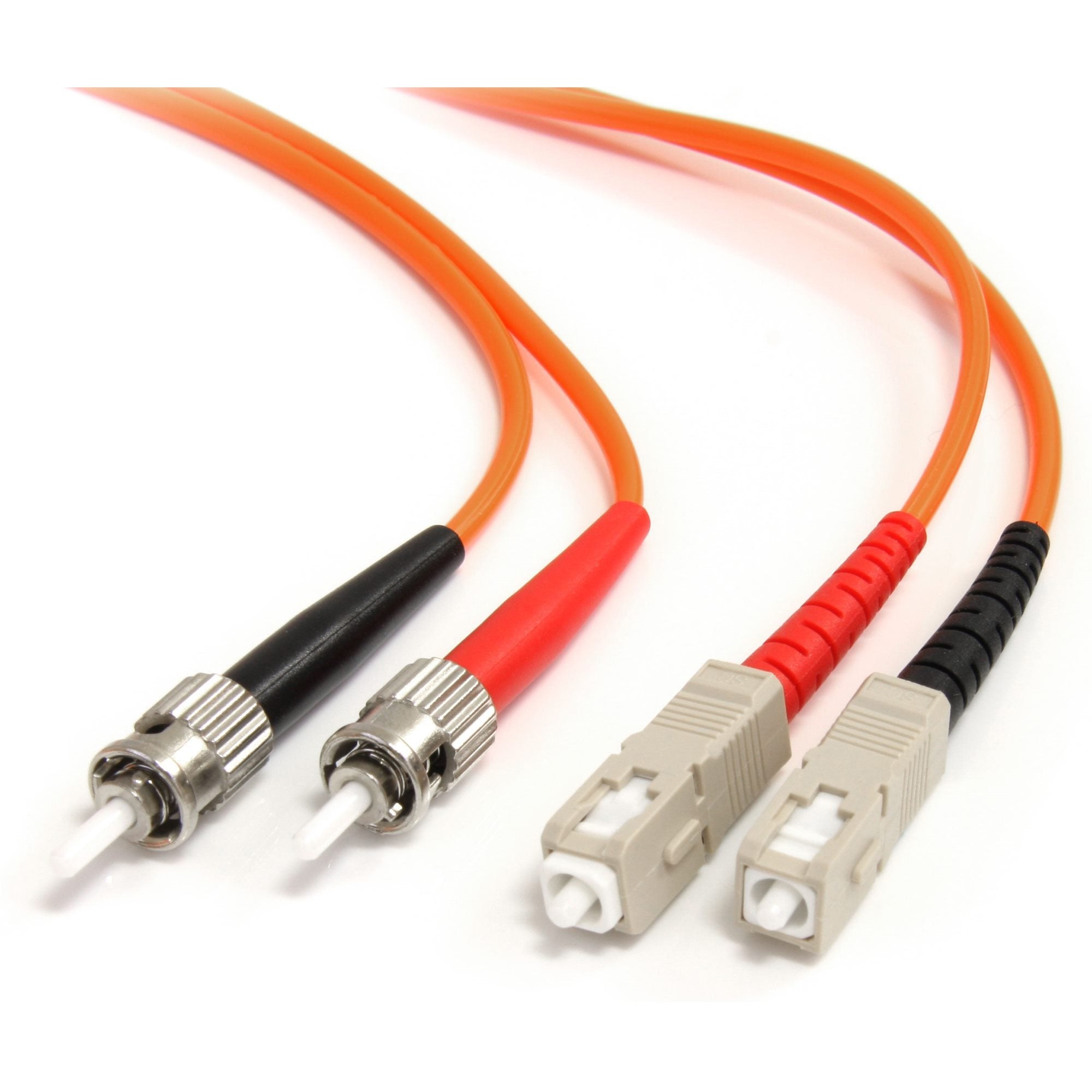 StarTech.com Duplex Fiber Optic Multimode Patch Cable, 3.28 ft, 2 x ST Male to 2 x SC Male, 62.5/125 µm, LSZH, Orange, 10 Gbit/s, 1 Each