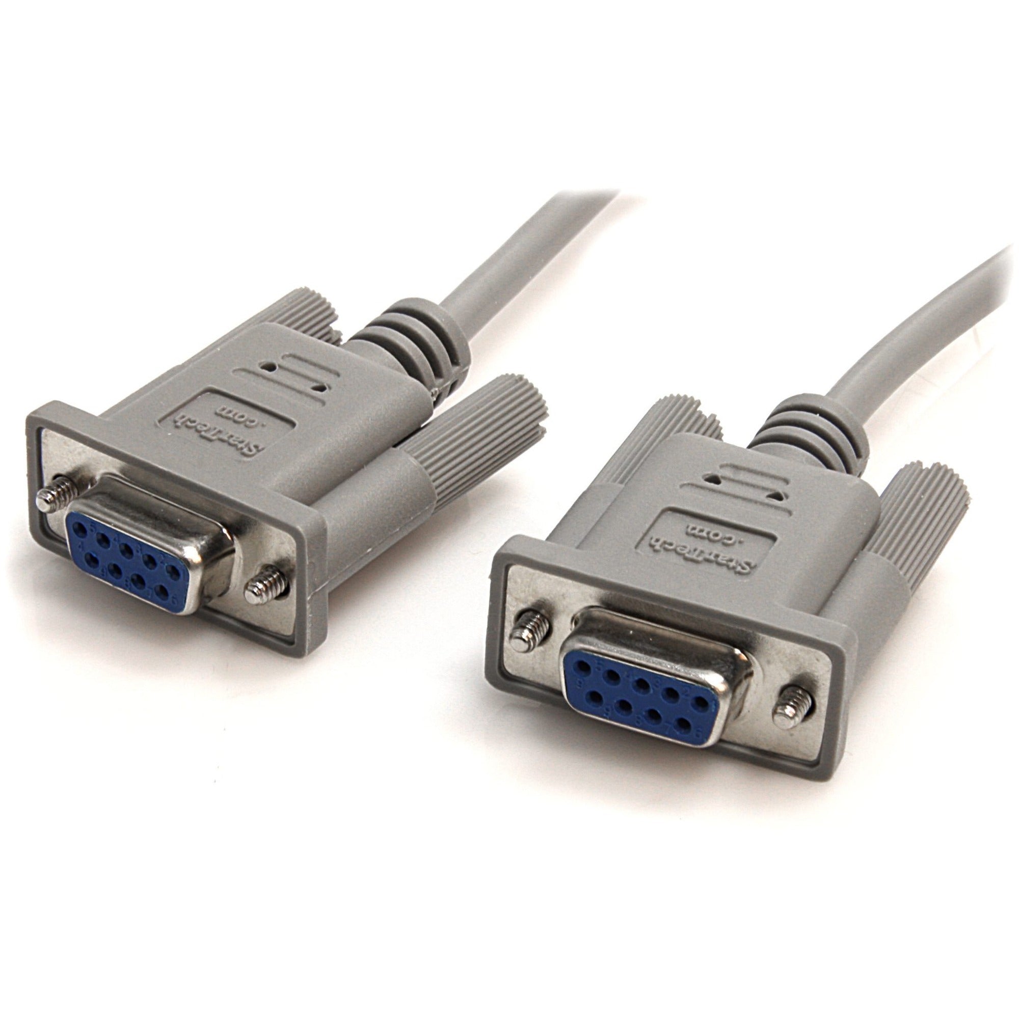 StarTech.com Serial Null Modem Cable - 10 ft Serial Data Transfer Cable for PC, Printer, Modem - First End: 1 x 9-pin DB-9 Serial - Female - Second End: 1 x 9-pin DB-9 Serial - Female - Nickel Plated Connector - Gray - 1 Each