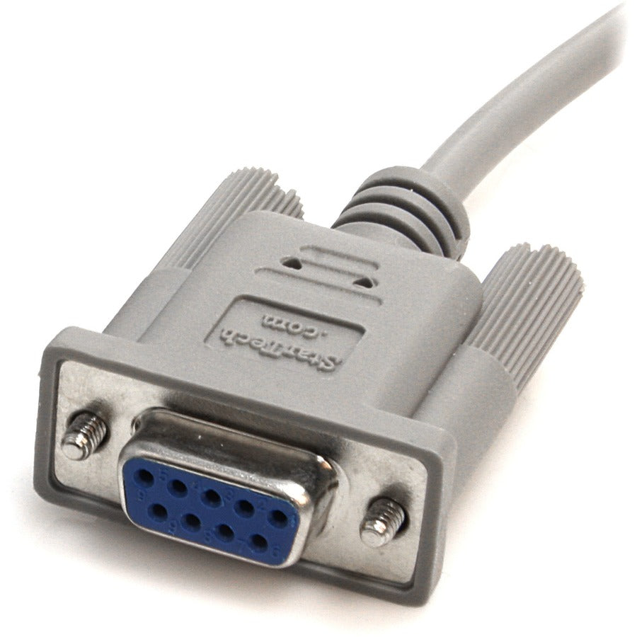 StarTech.com Serial Null Modem Cable - 10 ft Serial Data Transfer Cable for PC, Printer, Modem - First End: 1 x 9-pin DB-9 Serial - Female - Second End: 1 x 9-pin DB-9 Serial - Female - Nickel Plated Connector - Gray - 1 Each