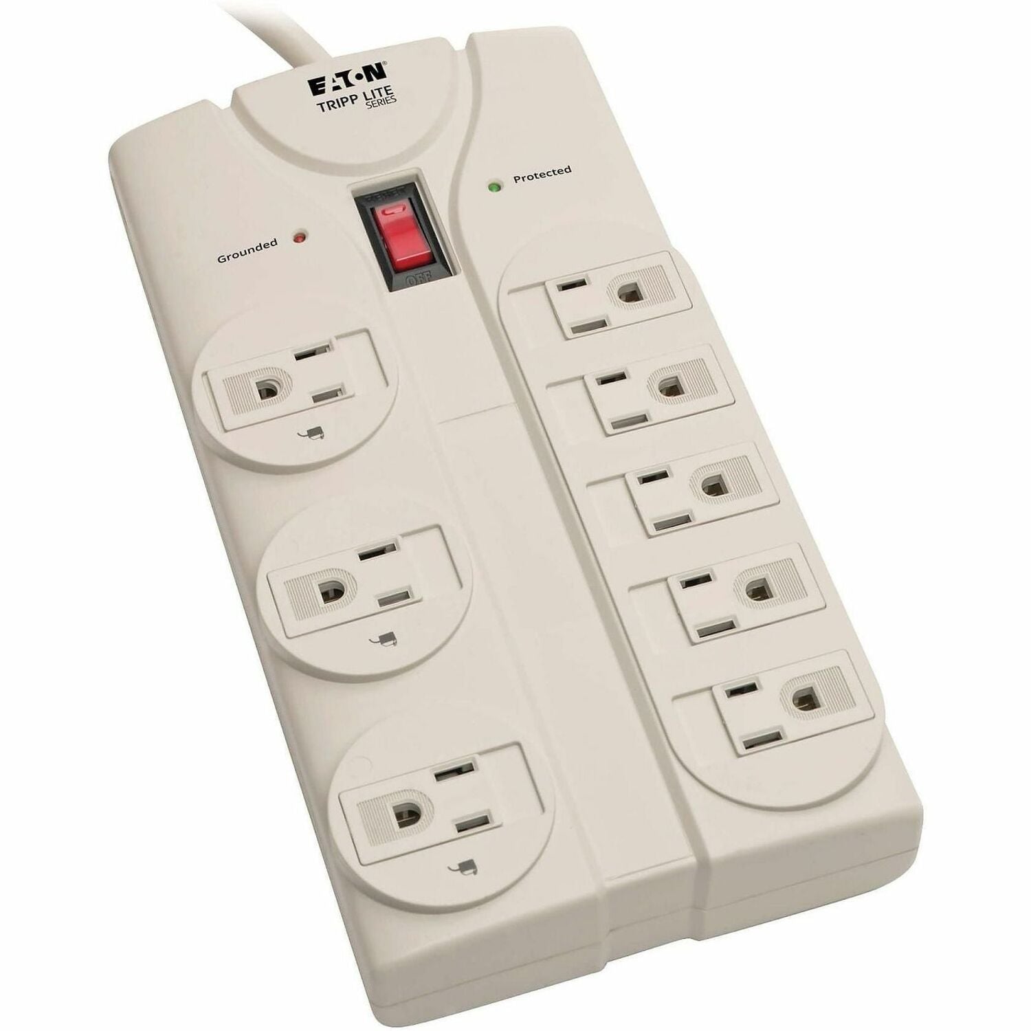 Gray - NEMA 5-15P - 8 x NEMA 5-15R - 1800 VA - 1440 J - 120 V AC Input - 120 V AC Output - 8 ft