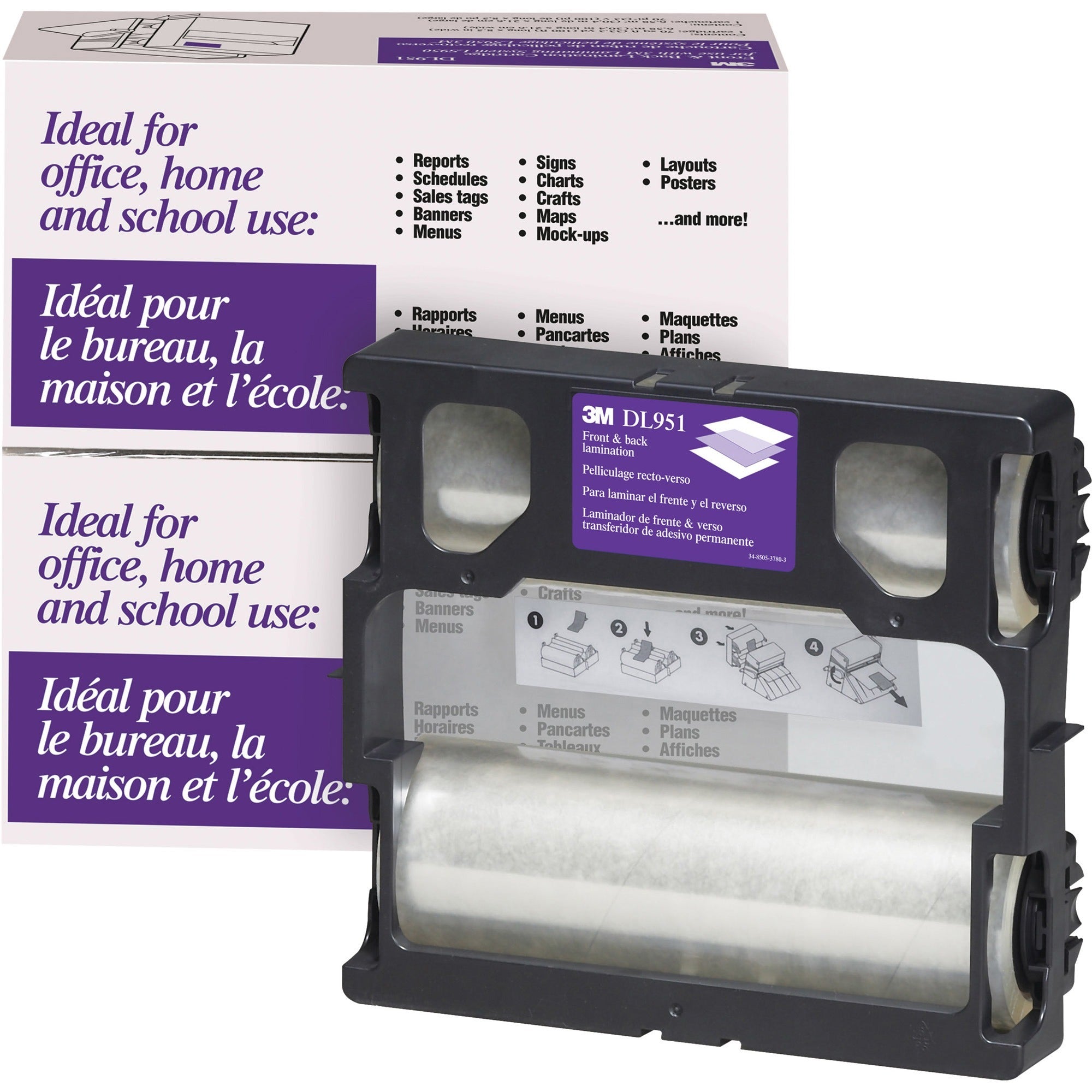 Scotch Cool Laminating System Refill, 8.5" x 100 ft, 5.6 mil, Glossy, Double Sided, Photo-safe, Clear, 1 Each
