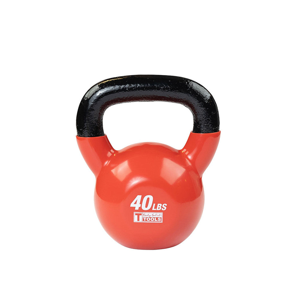 Vinyl Coated Kettlebell, 40Lb Red