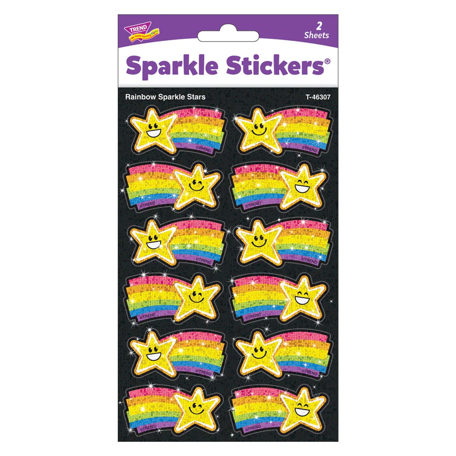 Rainbow Stars Sparkle Stickers®, Pack of 24