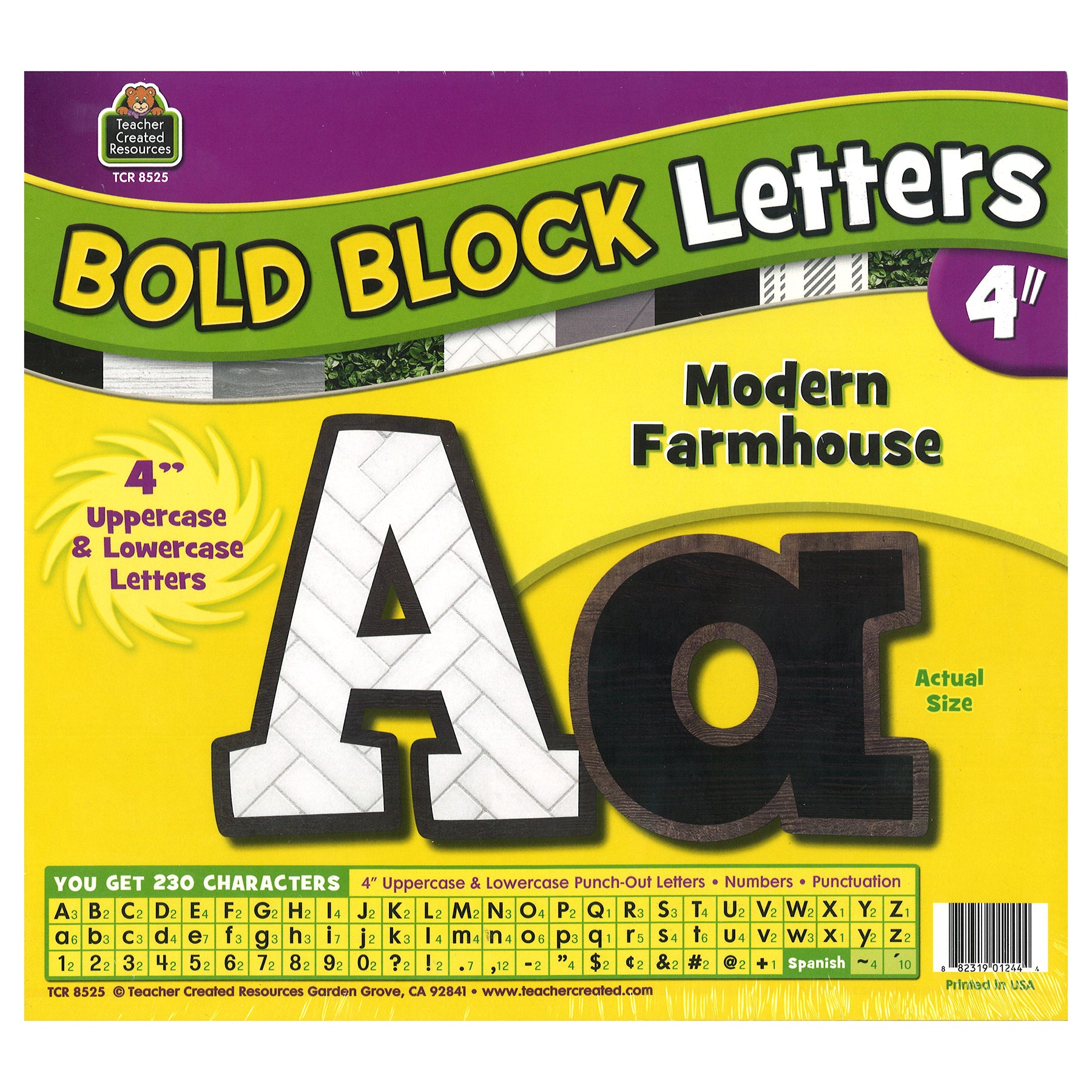 Modern Farmhouse Bold Block 4" Letters Combo Pack, 230 Pieces