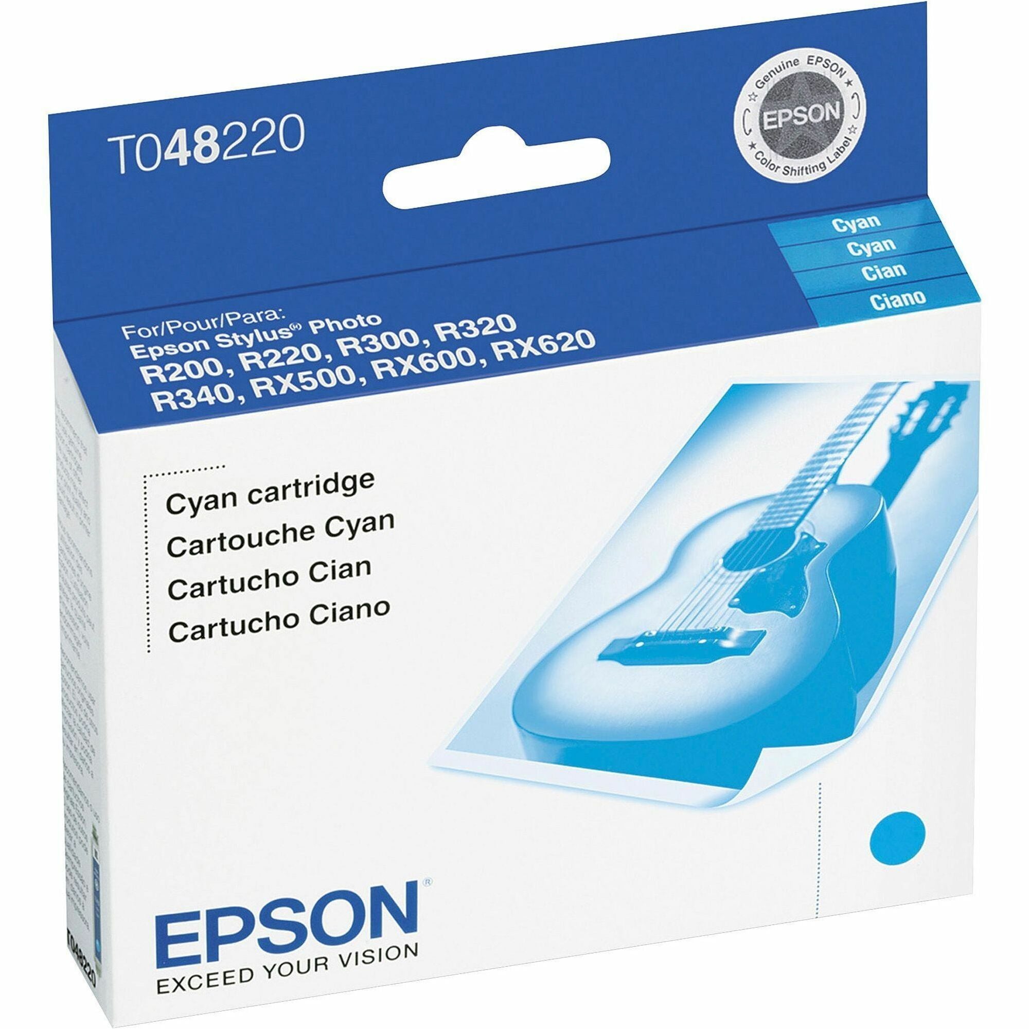 Epson T0482 Original Inkjet Ink Cartridge - Cyan - 1 Each