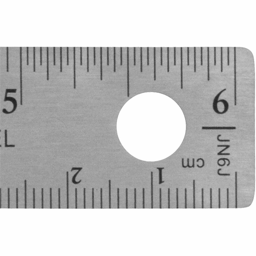 Westcott Stainless Steel Rulers - 6" Length x 0.8" Width - 1/16, 1/32 Graduations - Metric, Imperial Measuring System - Stainless Steel - Stainless Steel - 1 Each