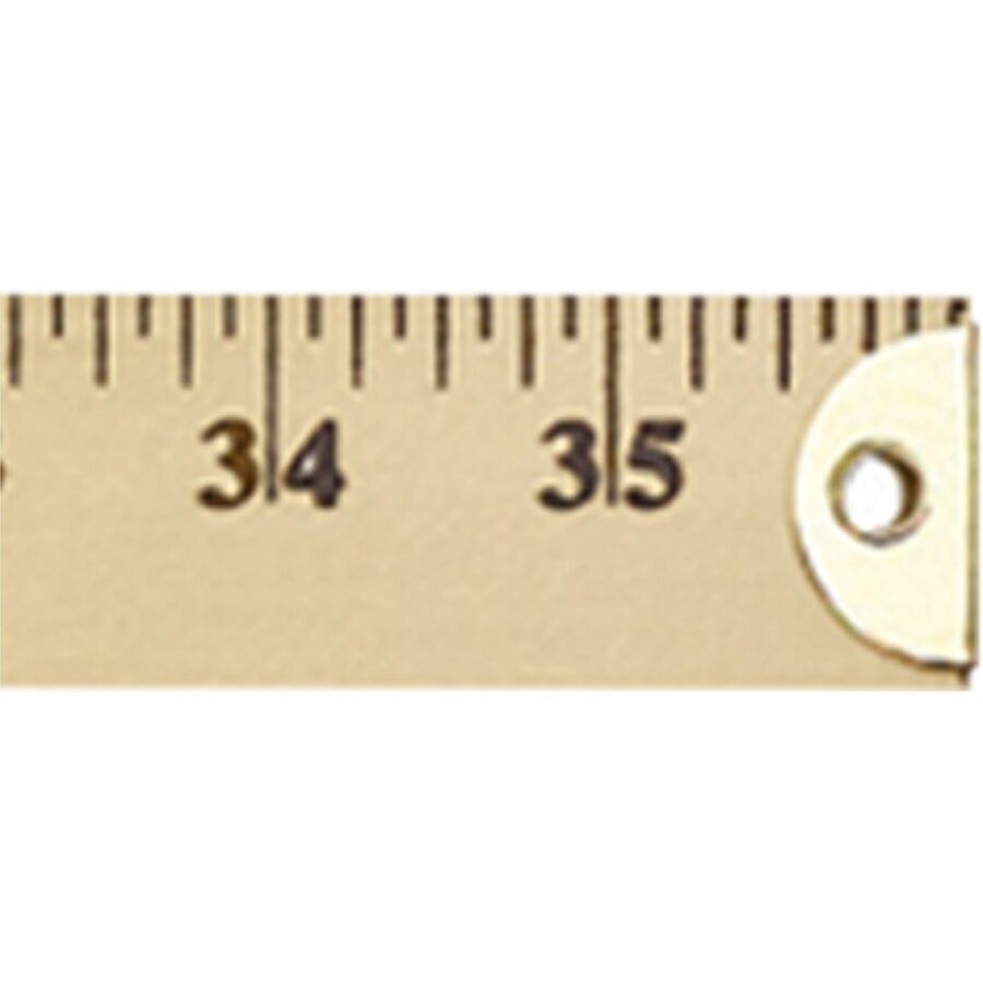 36" Length x 1" Width - 1/8 Graduations - Imperial Measuring System - Wood - Blue - 1 Each