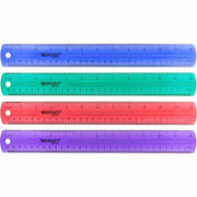 12" Length x 1" Width - 1/16 Graduations - Metric, Imperial Measuring System - Plastic - Assorted - 1 Each