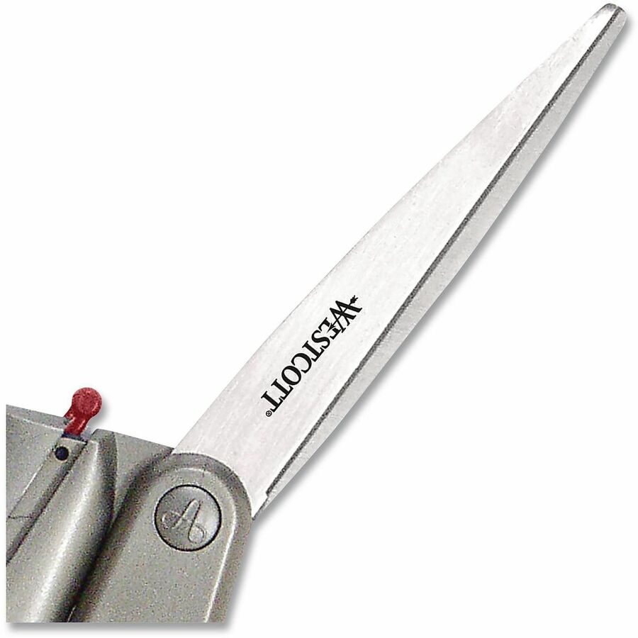 3" Cutting Length - 8" Overall Length - Straight-left/right - Stainless Steel - Pointed Tip - Silver - 1 Each