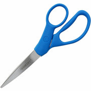 3.25" Cutting Length - 7" Overall Length - Straight-left/right - Stainless Steel - Pointed Tip - Blue - 1 Each