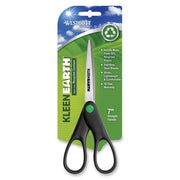2.75" Cutting Length - 7" Overall Length - Straight-left/right - Stainless Steel - Pointed Tip - Black, Silver - 1 Each