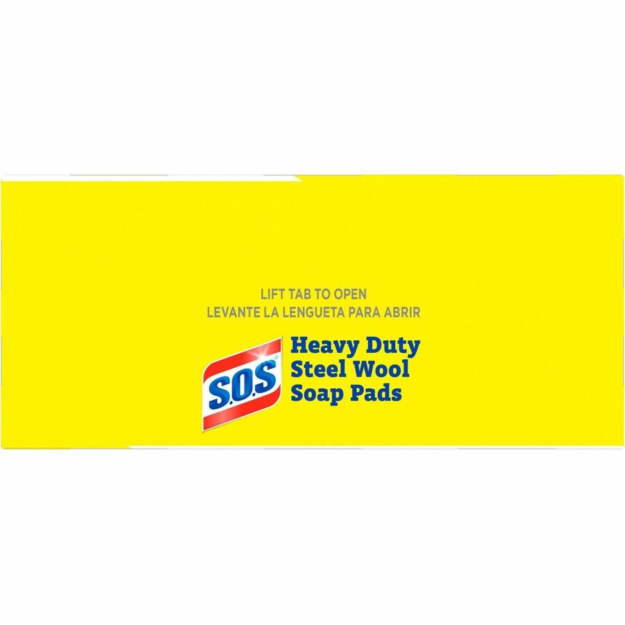 CloroxPro™ S.O.S&reg; Steel Wool Soap Pads - For Multi Surface - Pad - 4" Length x 5" Width - Heavy Duty - Blue - 1 Box