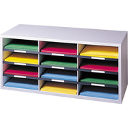 12 Compartment(s) - Compartment Size : 2.50" x 9" x 11.63" - 12.94" Height x 29" Width x 11.88" Depth - Corrugated - Dove Gray - Particleboard - 1 Each