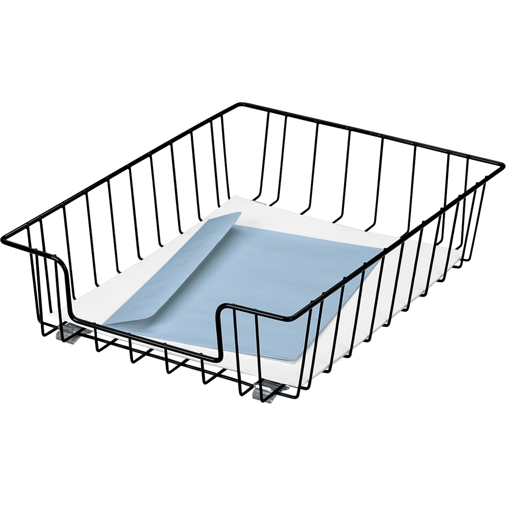 Fellowes Wire 3" Letter Tray - Compartment Size : 8.50" x 11" x 3" - 3" Height x 10" Width x 14.13" Depth - Desktop - Stackable - Black - Steel - 1 Each