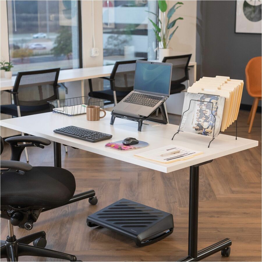 Fellowes Wire 3" Letter Tray - Compartment Size : 8.50" x 11" x 3" - 3" Height x 10" Width x 14.13" Depth - Desktop - Stackable - Black - Steel - 1 Each