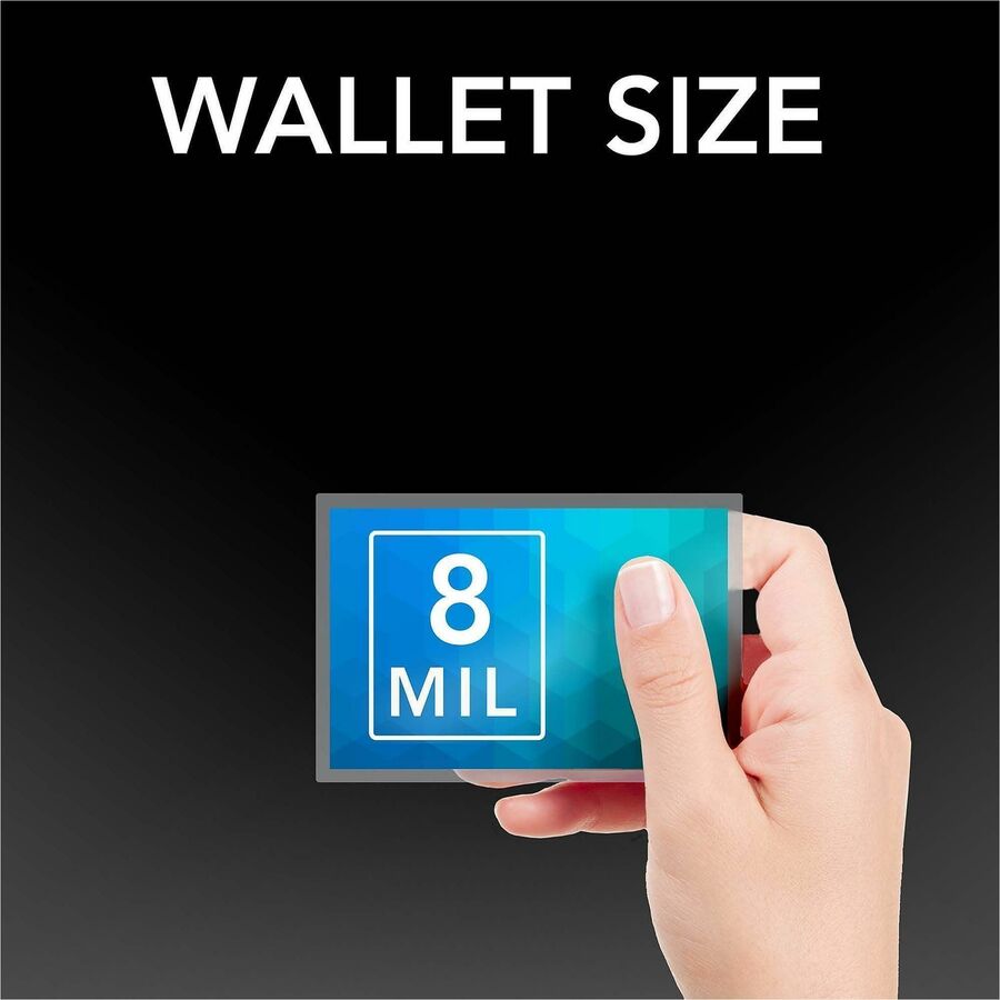 Sheet Size Supported: Wallet-size - Laminating Pouch/Sheet Size: 2.38" Width x 3.88" Length x 8 mil Thickness - Glossy - for Document, Photo - Self-adhesive, Easy Peel, Durable - Clear - 10 / Pack