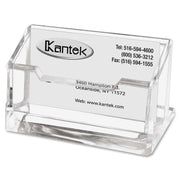 Kantek Business Card Holder - 2" Height x 4" Width x 1.9" Depth - Acrylic - Clear - 1 Each