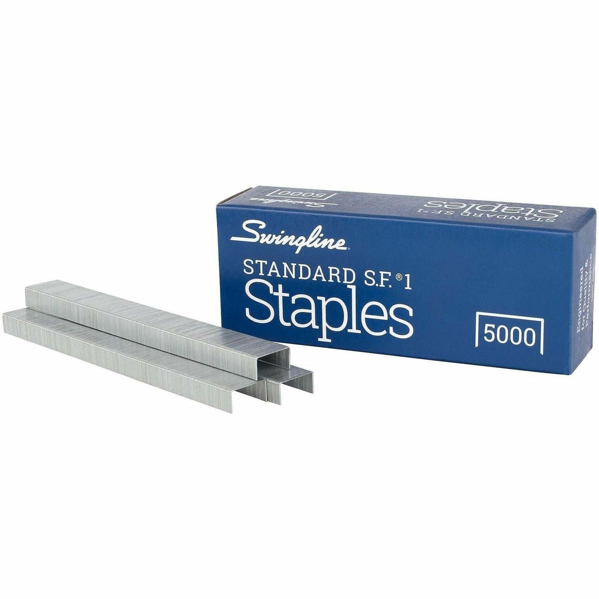 Standard - 1/4" Leg - for Paper - Chisel Point - Silver - 210 Per Strip - 5000 / Box